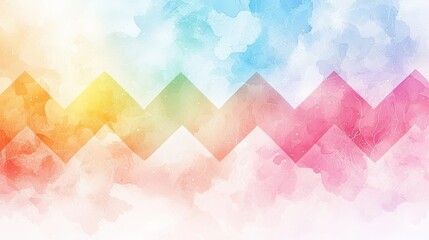 Poster - A beautiful chevron graphic in line art, rendered in soft watercolor, perfect for creating chic wallpapers or backgrounds with a vintage touch.