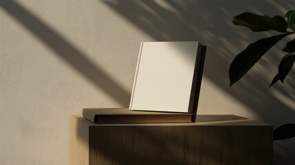 Poster - Simple Book Cover Mockup on a Podium in Natural Light