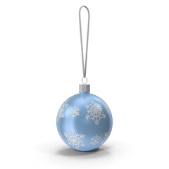 sky blue christmas ball mockup isolated on white background