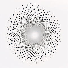 Wall Mural - abstract swirling black and white halftone dot pattern background design
