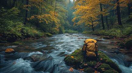 Poster - Nature, river trekking, rugged terrain, explorations, forest trails.