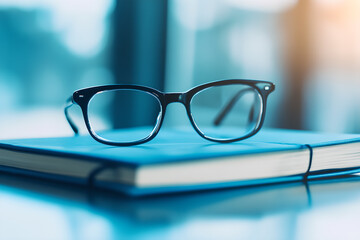 glasses on a book