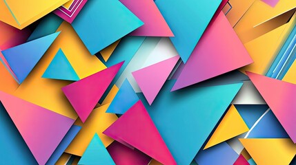 Canvas Print - Abstract Geometric Pattern with Overlapping Triangles and Rectangles