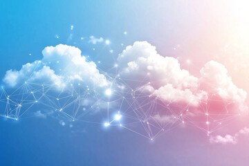 Poster - Abstract cloud connection technology background.