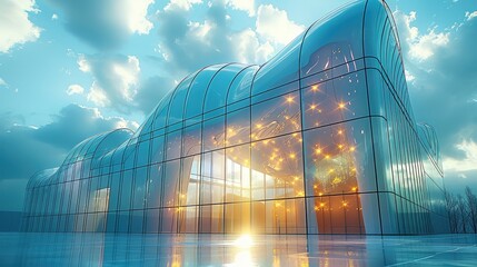 Poster - Crystal architecture, Glass facade building. Modern office building detail.