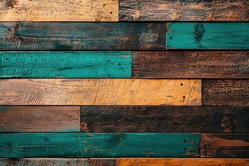 Dark blue and brown old wooden background with the texture of weathered wood planks. Wooden wall, a rustic background for design