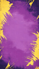 Sticker - A vibrant abstract banner with bold purple and yellow splashes, giving a dynamic and energetic look.