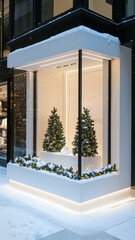 Chic Urban Winter Sale Display: Contemporary Outdoor D?cor for Seasonal Shopping in a Stylish City Environment