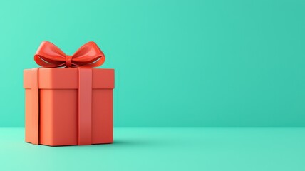 Elegant gift box with a ribbon bow on a clean background, perfect for promotional use and holiday marketing.