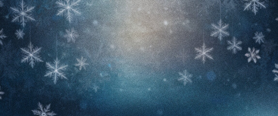 Frosty Winter Wonderland with Grainy Gradient Texture: Teal and Midnight Blue Snowfall for Christmas Cards, Winter Backgrounds, and Seasonal Designs