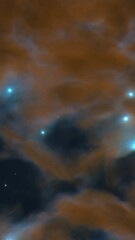 Wall Mural - Vertical Shot of a Brown and Blue Nebula Space Flight