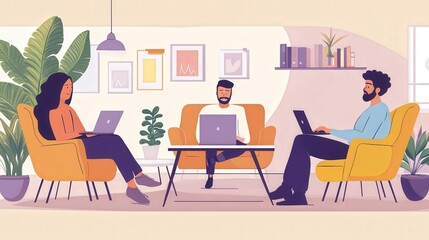 Poster - remote work dynamics: examine the rise of remote work in corporate life.