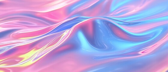 Poster - This artwork features a beautifully flowing surface that transitions between vibrant pink and blue tones, creating an eye-catching, abstract effect that invites exploration
