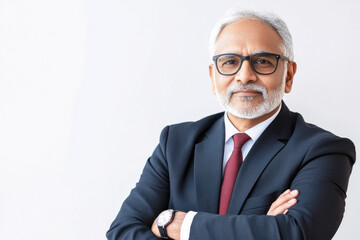 Poster - senior businessman standing on white background