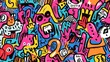 © Evon J - Vibrant Graffiti Art with Colorful Abstract Shapes and Creatures