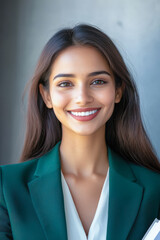 Canvas Print - young indian business woman using smartphone