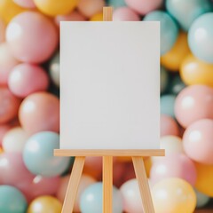 Pastel Balloons Mockup: Birthday and party design, photo frame, picture frame