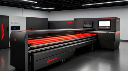Poster - 3D Machine with Conveyor Belts and Laser Technology