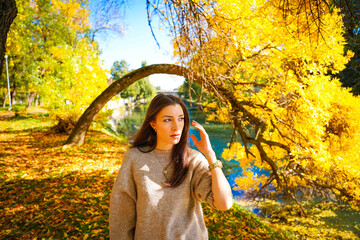 Wall Mural - portrait of a woman in autumn 