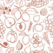 © chekiwart - Hand drawn fruits and vegetables seamless pattern