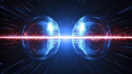 Poster - Electric Potential Between Two Charged Spheres Illustration
