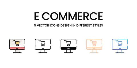 E commerce vector icons set ready to use wed and mobile apps.