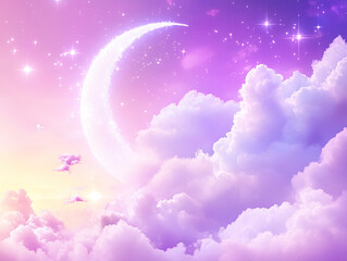 Arc Shape Magical Twilight Background Glittering Stars and Enchanted Colors for Dreamy Nights