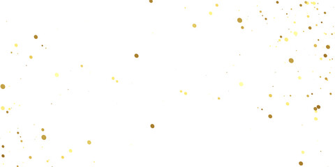 Abstract Golden doted glitter on transparent background. Luxury sparkling confetti. Celebration falling doted gold glitter. Vector illustration.gold, luxury, isolated, light, background, white, vector