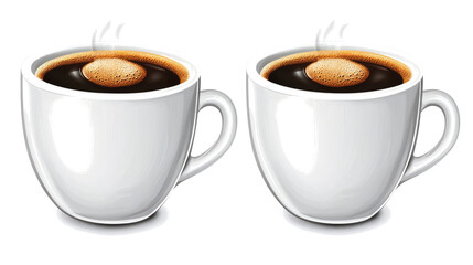 Poster - Coffee Cups on Transparent Background Generative AI
