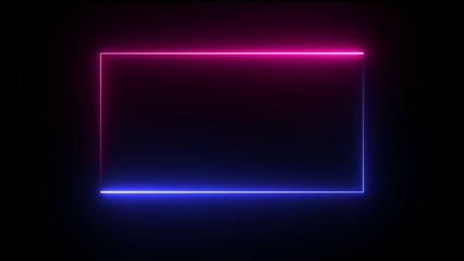 Wall Mural - neon rectangle frame illustration. rectangle photo frame with two tone neon illustration graphic. bl