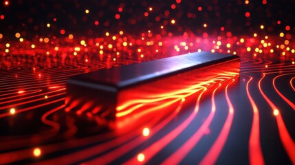 Poster - Glowing Magnetic Bar on Vibrant Background