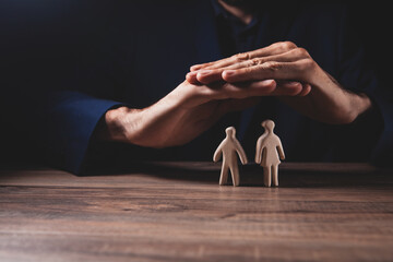 business people concept. businessman and woman holding hands