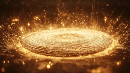 Poster - Metallic Magnet with Surrounding Sparks and Details