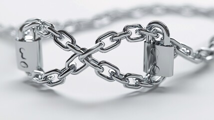 Poster - An illustration of a DNA strand wrapped in layers of security chains and padlocks, symbolizing genetic data privacy and protection.