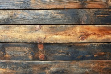 Close-up of rustic wooden planks with natural grain and warm tones, ideal for backgrounds and design projects.