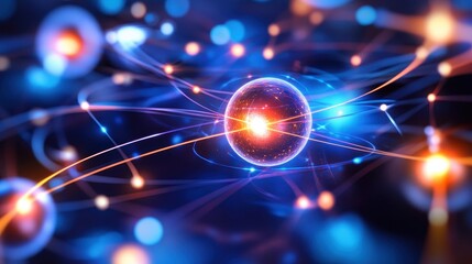Poster - Electric Glowing Lines in a Vibrant Field