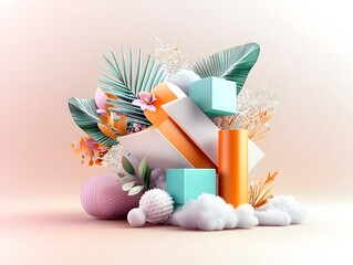 Colorful 3D Shapes with Tropical Elements