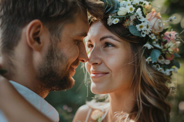 Beautiful dramatic scene of romantic dinner happy couple in love celebrating bonding, Generative AI