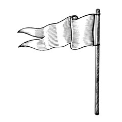 Wall Mural - hand drawn white flag sticker design element