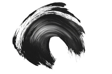 Wall Mural - Abstract black brushstroke resembling a wave, perfect for artistic designs and backgrounds in modern art projects.