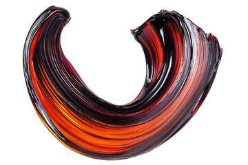 Wall Mural - Abstract paint stroke in vibrant colors of red and orange, perfect for modern art designs and creative projects.
