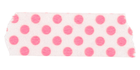 Wall Mural - pink washi tape png sticker, polka dot patterned with transparent background