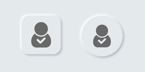 Poster - Approved solid icon in neomorphic design style. Confirm signs vector illustration.