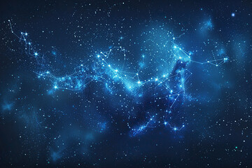 Wall Mural - astrological composition with empty starry sky for zodiac sign symbol