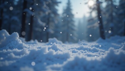 Wall Mural - Winter background with snow close-up