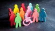 © Axel Bueckert - diversity and inclusion concept with wooden people figures of different color including wheelchair user