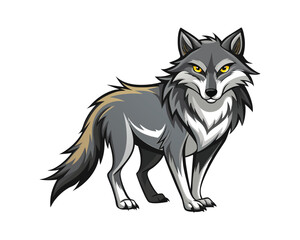 Wall Mural - vector illustration of wolf