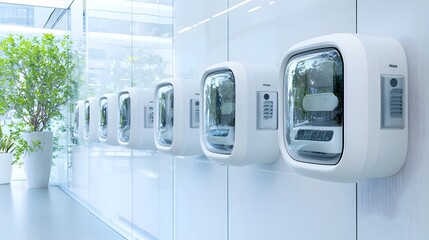 Leinwandbilder - Advanced air sensors continuously monitoring carbon dioxide and particulate matter levels in an office environment to optimize indoor air and energy efficiency