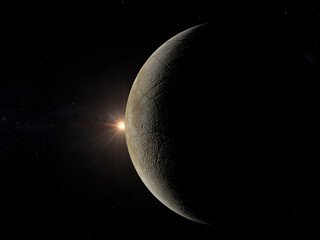 Wall Mural - view of jupiter moon europa