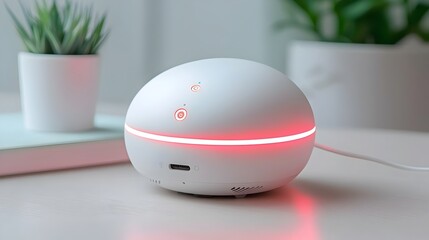 Aufkleber - Blinking red error lights flashing on a smart home security hub signaling a potential system malfunction connectivity issue or security alert